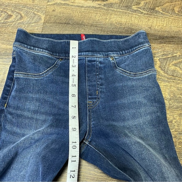Spanx Distressed Denim Jeans Womens Small Blue Mid Rise Skinny Stretch Tummy - Picture 5 of 11